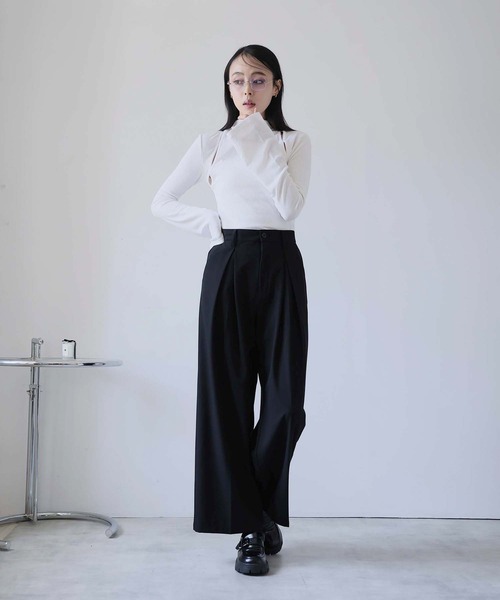 Doula Doula（ドゥーラドゥーラ）の「センタータックワイドスラックスパンツ（その他パンツ・レディース・ブラック/ブラウン/チャコールグレー・マルチサイズ）」の10枚目の写真