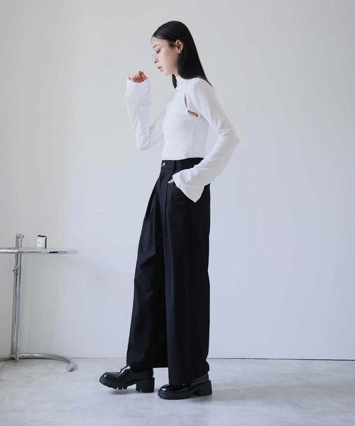 Doula Doula（ドゥーラドゥーラ）の「センタータックワイドスラックスパンツ（その他パンツ・レディース・ブラック/ブラウン/チャコールグレー・マルチサイズ）」の11枚目の写真