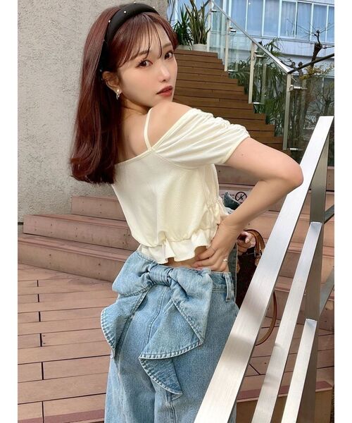 トップス　２枚 Double zipper Tops / Wジップトップス 半袖 シアートップス（T