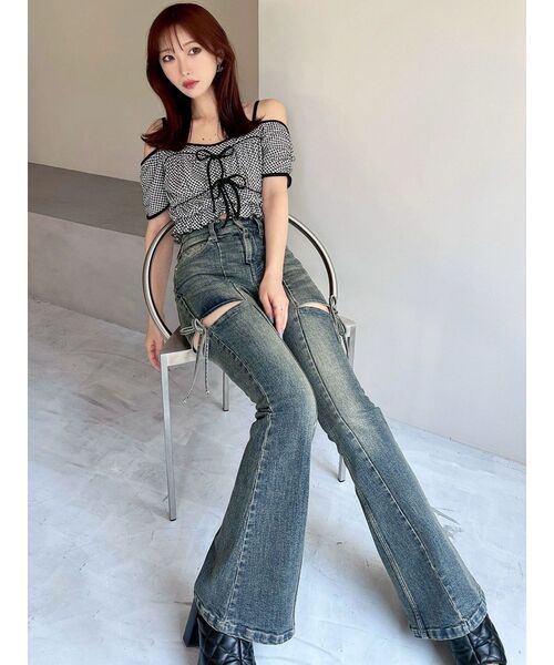 RESEXXY(リゼクシー)の「ダブルリボンクロップドトップス(Tシャツ/カットソー・レディース・アイボリー/ブラック/ベージュ・FREE)」の16枚目の写真