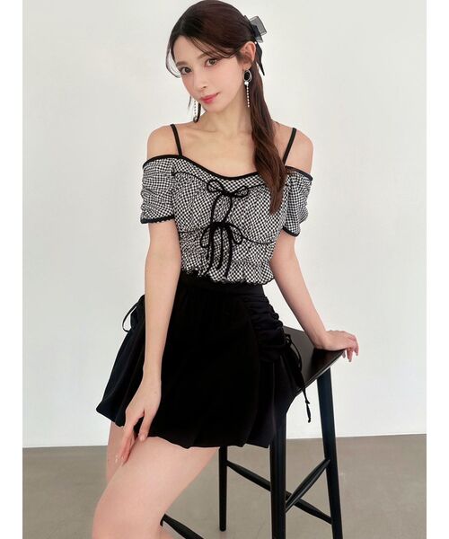 RESEXXY(リゼクシー)の「ダブルリボンクロップドトップス(Tシャツ/カットソー・レディース・アイボリー/ブラック/ベージュ・FREE)」の20枚目の写真