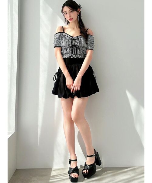 RESEXXY(リゼクシー)の「ダブルリボンクロップドトップス(Tシャツ/カットソー・レディース・アイボリー/ブラック/ベージュ・FREE)」の22枚目の写真