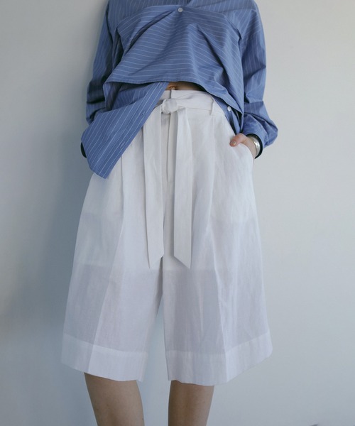 MANOF(マノフ)の「LINEN SHORT PANTS(その他パンツ・レディース・ブラック/ホワイト・S/M)」の5枚目の写真