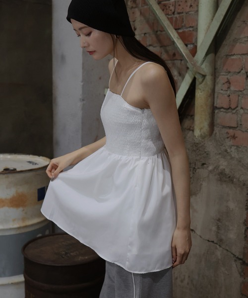 セール】シャーリングフレアキャミチュニック（キャミソール