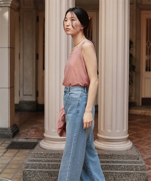 titivate（ティティベイト）の「前後2wayシアーベロアタンクトップ（タンクトップ・レディース・ブラック/アイボリー/グレイッシュベージュ/ブラウン/グリーン/ピンク・L/M/S）」の17枚目の写真