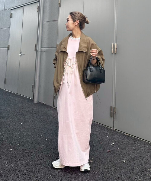 CIAOPANIC TYPY（チャオパニックティピー）の「【PON企画】クルーネックロングカットワンピース（ワンピース・レディース・ライトグレー/ピンク/チャコールグレー・SMALL/MEDIUM/LARGE）」の5枚目の写真