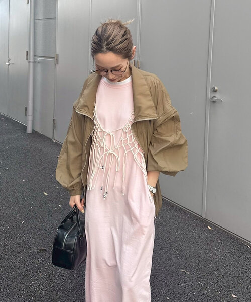 CIAOPANIC TYPY（チャオパニックティピー）の「【PON企画】クルーネックロングカットワンピース（ワンピース・レディース・ライトグレー/ピンク/チャコールグレー・SMALL/MEDIUM/LARGE）」の8枚目の写真