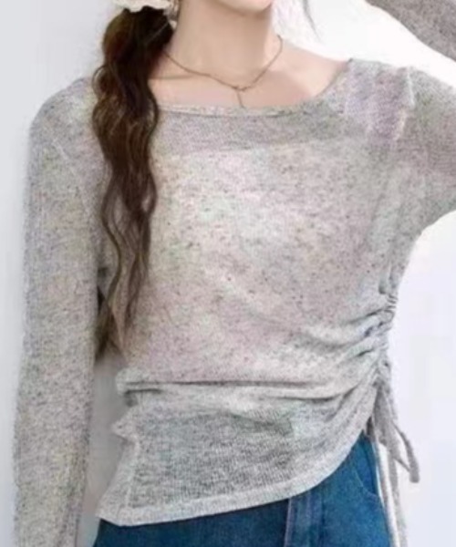 Per sist ence（パーシエンス）の「サイドシャーリングトップス（Tシャツ/カットソー・レディース・ブラック/パープル/グレー・ONE SIZE）」の2枚目の写真
