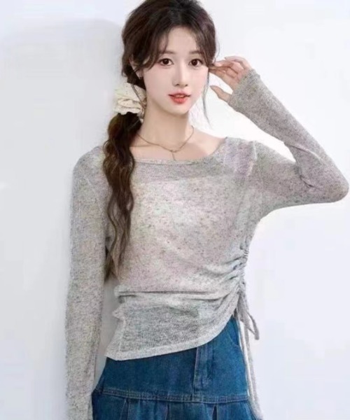 Per sist ence（パーシエンス）の「サイドシャーリングトップス（Tシャツ/カットソー・レディース・ブラック/パープル/グレー・ONE SIZE）」の10枚目の写真