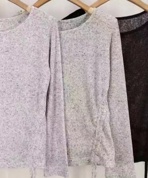 Per sist ence（パーシエンス）の「サイドシャーリングトップス（Tシャツ/カットソー・レディース・ブラック/パープル/グレー・ONE SIZE）」の12枚目の写真