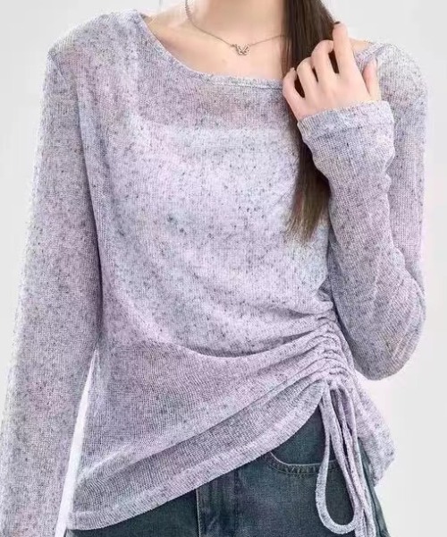 Per sist ence（パーシエンス）の「サイドシャーリングトップス（Tシャツ/カットソー・レディース・ブラック/パープル/グレー・ONE SIZE）」の8枚目の写真