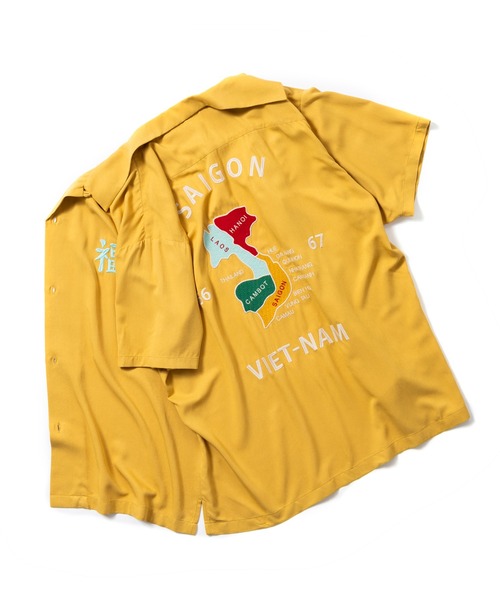 セール】【HOUSTON】SOUVENIR SHIRT(VIETNAM) 刺繍スーベニア