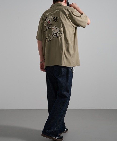 HOUSTON（ヒューストン）の「【HOUSTON】SOUVENIR SHIRT 刺繍スーベニアシャツ（シャツ/ブラウス・メンズ・イエロー/パープル/ブラック/ブラック系その他3/オレンジ系その他3/ブラック系その他2/オリーブ系2/オレンジ系その他2・M/L/XL）」の17枚目の写真