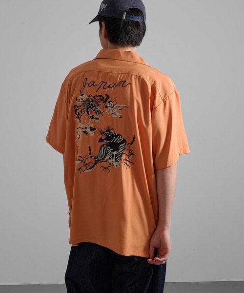 HOUSTON（ヒューストン）の「【HOUSTON】SOUVENIR SHIRT 刺繍スーベニアシャツ（シャツ/ブラウス・メンズ・イエロー/パープル/ブラック/ブラック系その他3/オレンジ系その他3/ブラック系その他2/オリーブ系2/オレンジ系その他2・M/L/XL）」の20枚目の写真
