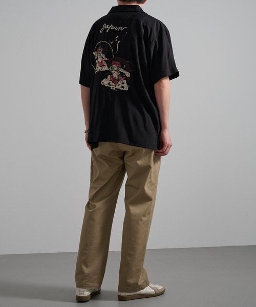 HOUSTON（ヒューストン）の「【HOUSTON】SOUVENIR SHIRT 刺繍スーベニアシャツ（シャツ/ブラウス・メンズ・イエロー/パープル/ブラック/ブラック系その他3/オレンジ系その他3/ブラック系その他2/オリーブ系2/オレンジ系その他2・M/L/XL）」の9枚目の写真
