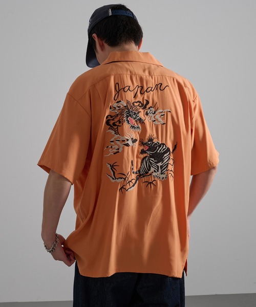 HOUSTON（ヒューストン）の「【HOUSTON】SOUVENIR SHIRT 刺繍スーベニアシャツ（シャツ/ブラウス・メンズ・イエロー/パープル/ブラック/ブラック系その他3/オレンジ系その他3/ブラック系その他2/オリーブ系2/オレンジ系その他2・M/L/XL）」の19枚目の写真
