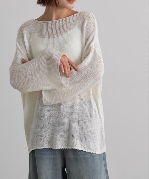 リナシメント RINASCIMENTO アルパカ混ボートネックニットTOPS （Lilla Viola） リナシメント RINASCIMENTO アルパカ混ボートネックニットTOPS