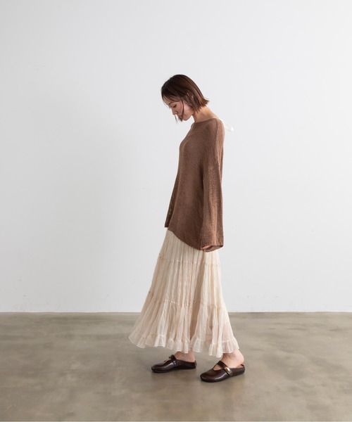 Lunea（ルネア）の「バックリボンオーバーニットトップス（ニット/セーター・レディース・ブラック/ライトブラウン/ダークブラウン/ホワイト/ピンク/ベージュ/ボルドー・FREE）」の19枚目の写真