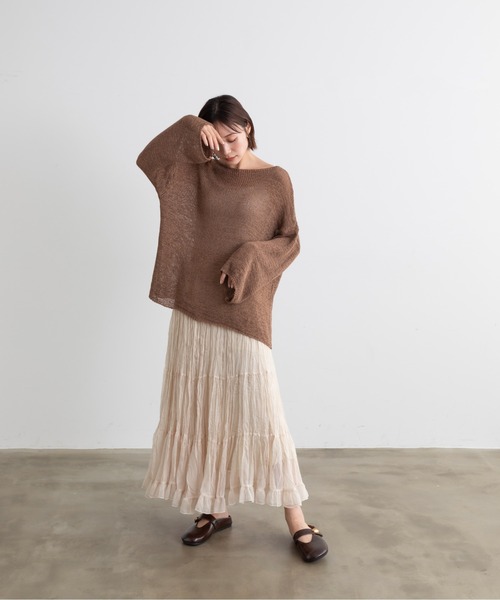 Lunea（ルネア）の「バックリボンオーバーニットトップス（ニット/セーター・レディース・ブラック/ライトブラウン/ダークブラウン/ホワイト/ピンク/ベージュ/ボルドー・FREE）」の17枚目の写真