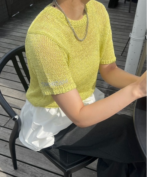トップス AMERI wt01-08-221 セール】CONCEPT LOGO KNIT TOP（ニット/セーター）｜Ameri