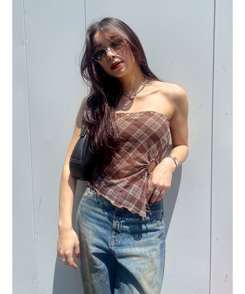 EVRIS（エヴリス）の「スリムフレームカラーレンズサングラス（サングラス・レディース・グレー/クリア・FREE）」の9枚目の写真