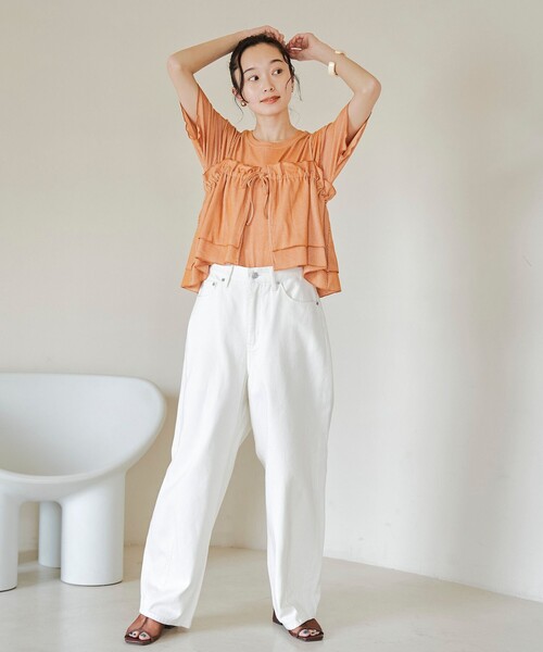 coen（コーエン）の「【セットアイテム】配色リブキャミソールセットTシャツ（Tシャツ/カットソー・レディース・ナチュラル/ライトブルー/ライム/オレンジ・M/L）」の21枚目の写真