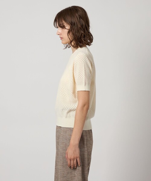 Steven Alan（スティーブンアラン）の「＜Steven Alan＞アイレット ハーフスリーブ プルオーバー（ニット/セーター・レディース・ネイビー/ホワイト・FREE）」の7枚目の写真