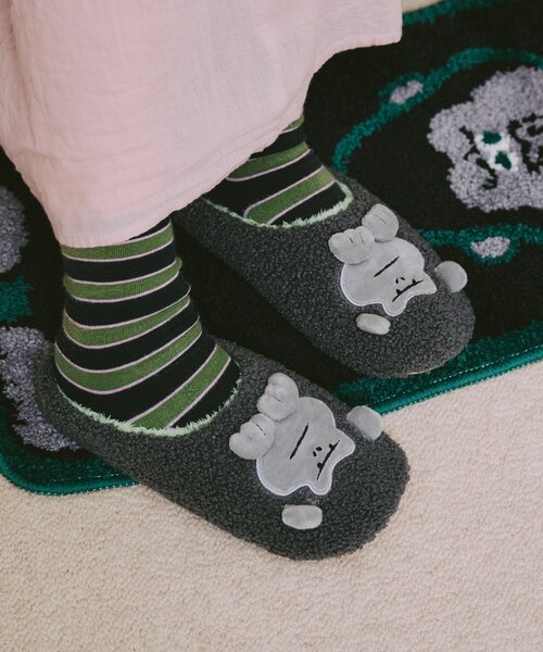 BIRTHDAY BAR（バースデイバー）の「With Animals　ルームシューズ（ラグ/マット・レディース・ネイビー/イエロー・0）」の3枚目の写真