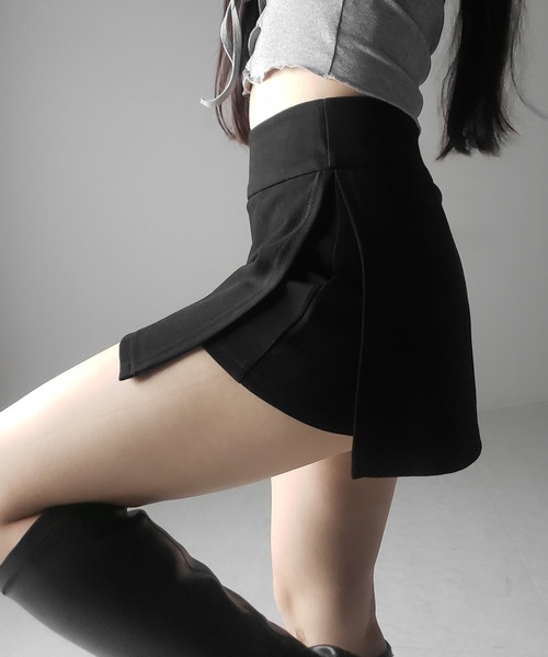 me+em select(ミームセレクト)の「【 2color / 3size 】サイドスリットレイヤードスウェットミニスカパン / side slit layered sweat mini skirt pants(その他パンツ・レディース・グレー/ブラック・MEDIUM/SMALL/LARGE)」の17枚目の写真