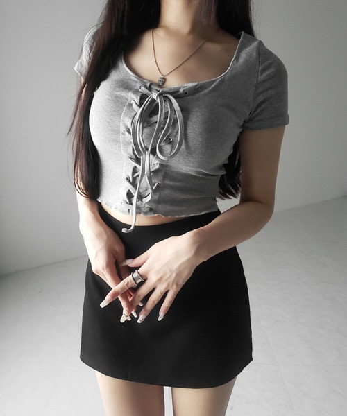 me+em select(ミームセレクト)の「【 2color / 3size 】サイドスリットレイヤードスウェットミニスカパン / side slit layered sweat mini skirt pants(その他パンツ・レディース・グレー/ブラック・MEDIUM/SMALL/LARGE)」の19枚目の写真