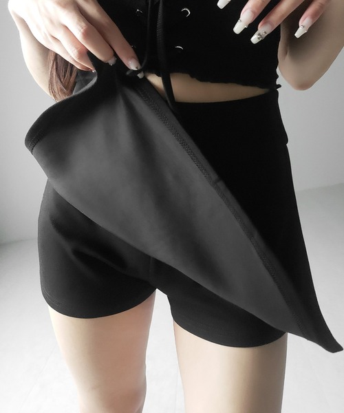 me+em select(ミームセレクト)の「【 2color / 3size 】サイドスリットレイヤードスウェットミニスカパン / side slit layered sweat mini skirt pants(その他パンツ・レディース・グレー/ブラック・MEDIUM/SMALL/LARGE)」の22枚目の写真