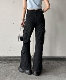 ブラック フレア デニム シンプル 韓国 ジーンズ 黒 cr2361 ブラックがカッコイイ☆】CELINE フレア サーフジーンズ (CELINE