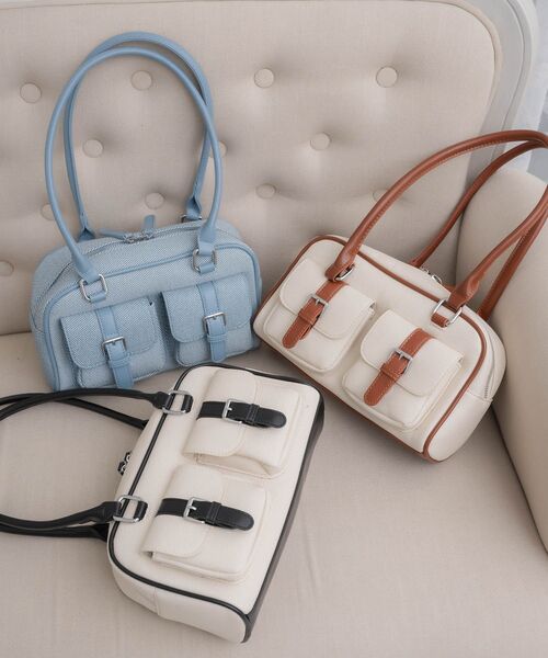 ems excite（エムズエキサイト）の「ボストンバッグ（ボストンバッグ・レディース・ブラウン/ブルー/ブラック・ONE SIZE）」の4枚目の写真