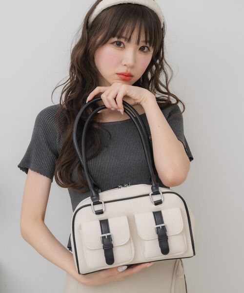 ems excite（エムズエキサイト）の「ボストンバッグ（ボストンバッグ・レディース・ブラウン/ブルー/ブラック・ONE SIZE）」の7枚目の写真