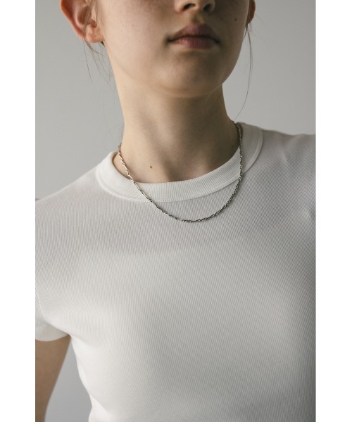 STYLEMIXER(スタイルミキサー)の「ヘムラウンドフレンチスリーブT(Tシャツ/カットソー・レディース・ホワイト/ブラック/ライム・FREE)」の7枚目の写真