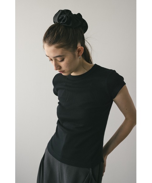 STYLEMIXER(スタイルミキサー)の「ヘムラウンドフレンチスリーブT(Tシャツ/カットソー・レディース・ホワイト/ブラック/ライム・FREE)」の12枚目の写真