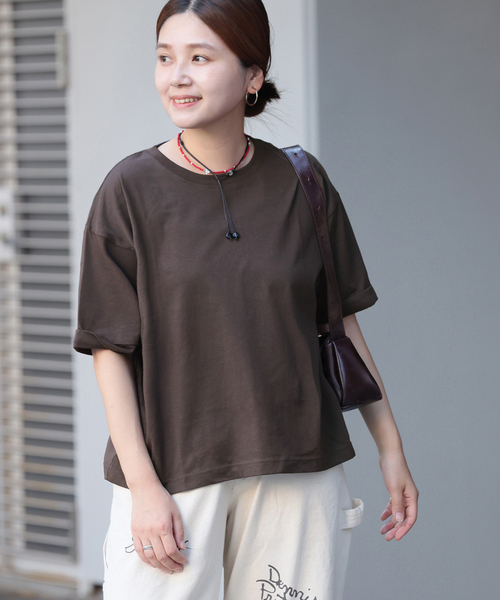 JOURNAL STANDARD（ジャーナルスタンダード）の「《追加4》汗ジミ防止天竺ビッグT（Tシャツ/カットソー・レディース・チャコールグレー/ブラック系その他/ホワイト・FREE）」の2枚目の写真