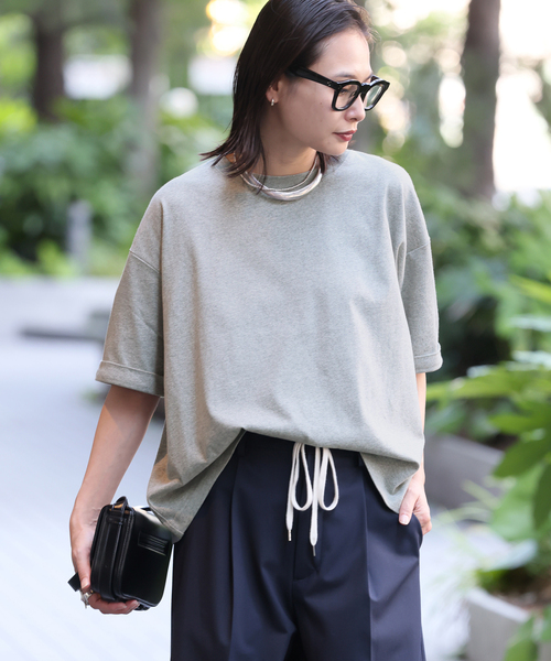 JOURNAL STANDARD（ジャーナルスタンダード）の「《追加4》汗ジミ防止天竺ビッグT（Tシャツ/カットソー・レディース・チャコールグレー/ブラック系その他/ホワイト・FREE）」の3枚目の写真