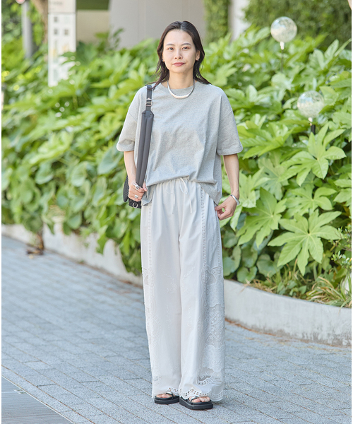JOURNAL STANDARD(ジャーナルスタンダード)の「《追加4》汗ジミ防止天竺ビッグT(Tシャツ/カットソー・レディース・チャコールグレー/ブラック系その他/ホワイト・FREE)」の6枚目の写真