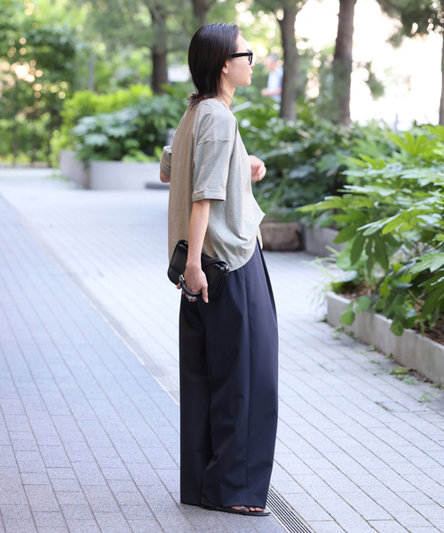 JOURNAL STANDARD(ジャーナルスタンダード)の「《追加4》汗ジミ防止天竺ビッグT(Tシャツ/カットソー・レディース・チャコールグレー/ブラック系その他/ホワイト・FREE)」の9枚目の写真