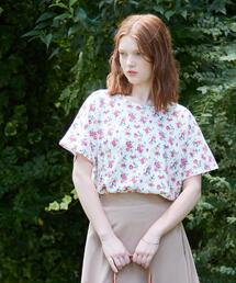 LAURA ASHLEY (S) コットン 総柄 花柄 フレア ロング シャツ LAURA ASHLEY (S) コットン 総柄 花柄 フレア ロング シャツ