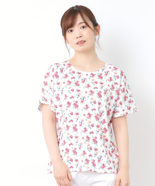 LAURA ASHLEY(ローラアシュレイ)の「【接触冷感/コットン100%】アルバティーン柄 Tシャツ(Tシャツ/カットソー・レディース・ネイビー系/ホワイト系3・38/40)」の18枚目の写真