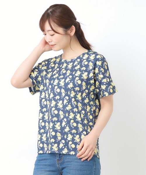 LAURA ASHLEY(ローラアシュレイ)の「【接触冷感/コットン100%】アルバティーン柄 Tシャツ(Tシャツ/カットソー・レディース・ネイビー系/ホワイト系3・38/40)」の14枚目の写真