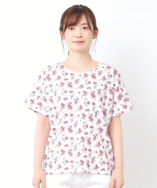 LAURA ASHLEY(ローラアシュレイ)の「【接触冷感/コットン100%】アルバティーン柄 Tシャツ(Tシャツ/カットソー・レディース・ネイビー系/ホワイト系3・38/40)」の10枚目の写真