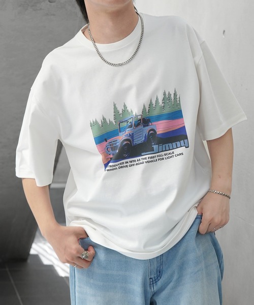 ILL'S(イルズ)の「JIMNY ビッグシルエット フロントプリント 半袖Tシャツ カットソー ユニセックス(Tシャツ/カットソー・メンズ・ブラック/ブルー系その他/ホワイト/ピンク系その他/イエロー系その他/ブラック系その他2/ホワイト系その他2/グレー系その他2/カーキ・L/M)」の10枚目の写真