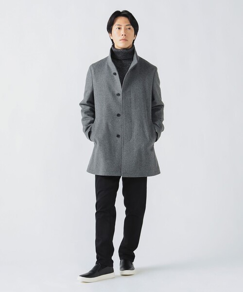 BEAMS HEART（ビームスハート）の「ウールカシミヤ ショート スタンドカラーコート（その他アウター・メンズ・ネイビー/グレー・X-LARGE/LARGE/SMALL/MEDIUM）」の3枚目の写真