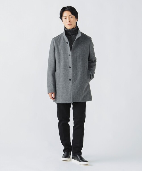 BEAMS HEART（ビームスハート）の「ウールカシミヤ ショート スタンドカラーコート（その他アウター・メンズ・ネイビー/グレー・X-LARGE/LARGE/SMALL/MEDIUM）」の4枚目の写真