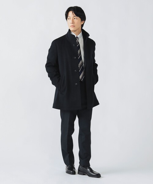 BEAMS HEART（ビームスハート）の「ウールカシミヤ ショート スタンドカラーコート（その他アウター・メンズ・ネイビー/グレー・X-LARGE/LARGE/SMALL/MEDIUM）」の6枚目の写真