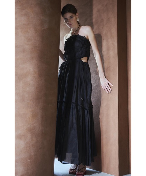 エステラケー　ワンピース　専用 Julia Satin Long Dress シャーリングサテンドレス（ワンピース