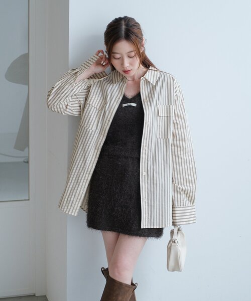 Kastane カスタネ シャギーコート　アイボリー Kastane（カスタネ）の「シャギーコート（その他アウター）」 - WEAR